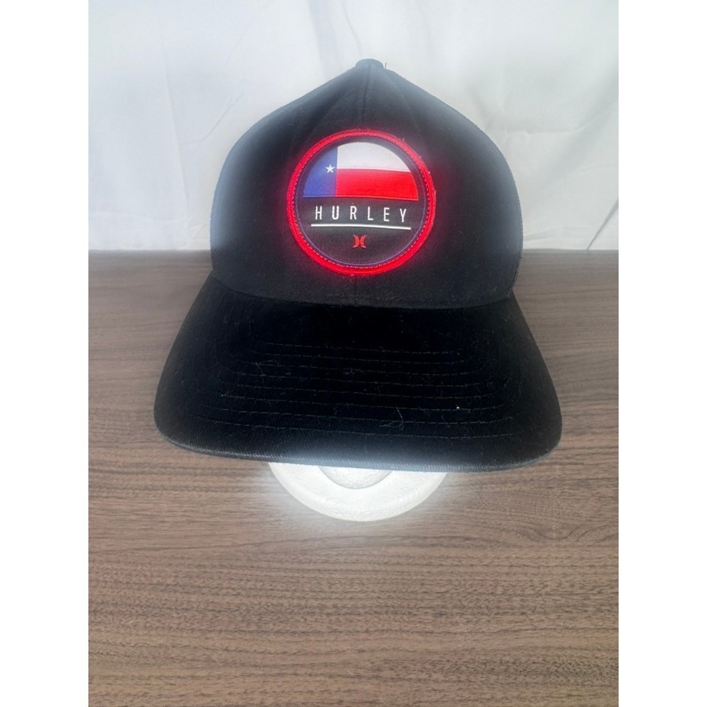 Hurley Texas Flag Trucker Hat Black Snapback Mesh Cap One Ten Flexfit Yupoong